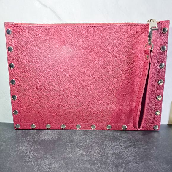 White House Black Market New studded clutch with painted floral design - Picture 2 of 9